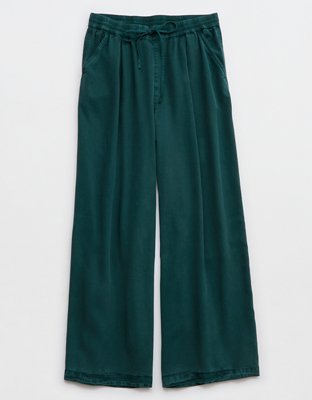 Aerie High Waisted Shine Wide Leg Pant