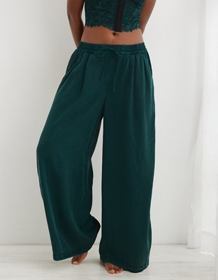 Aerie High Waisted Twill Wide Leg Pant