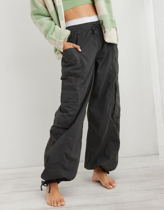 Aerie High Waisted Go-For-It Baggy Cargo Pant