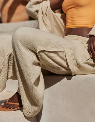 Aerie Gauzy High Waisted Cargo Pant