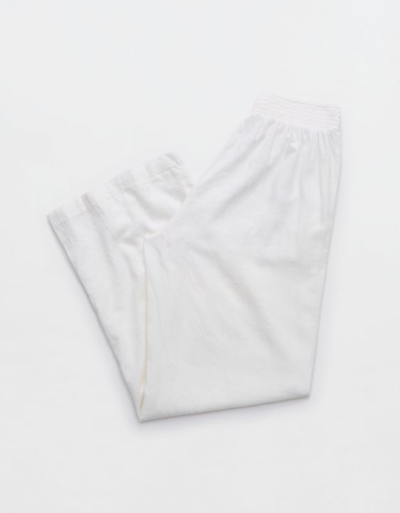 Aerie High Waisted Linen Blend Pool-To-Party Pant