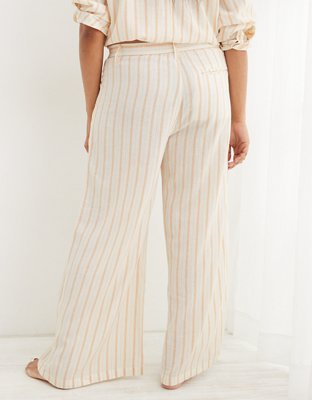 Aerie Linen Blend High Waisted Trouser