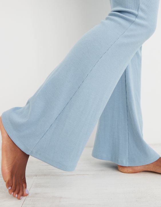 Aerie Kick-It Flare Ribbed High Waisted Pant