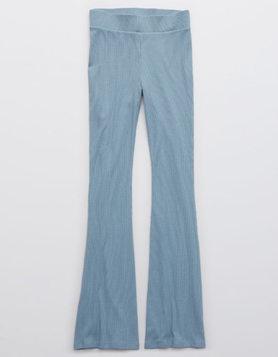Aerie Kick-It Flare Ribbed High Waisted Pant