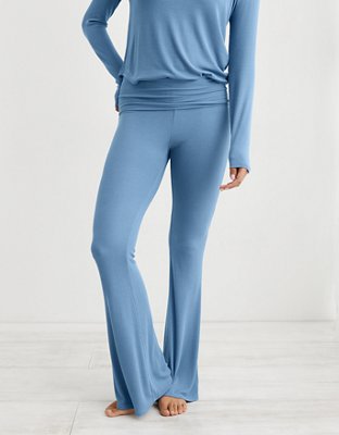 Skims Soft Lounge Fold Over Pant in Teal XL
