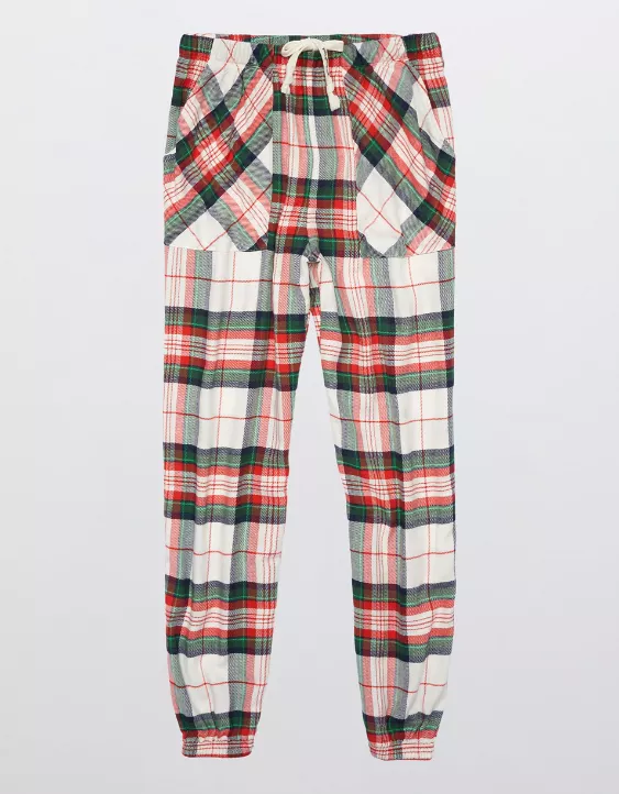 Aerie High Waisted Flannel Jogger