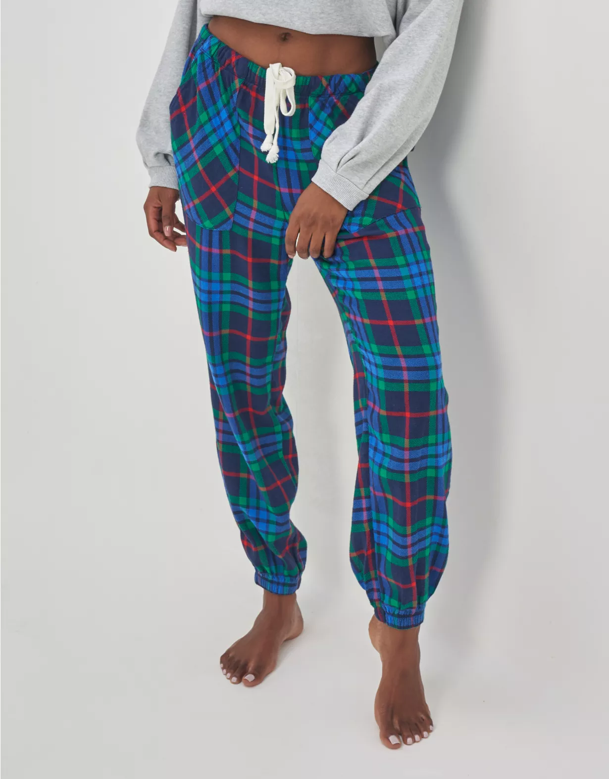 Aerie High Waisted Flannel Jogger