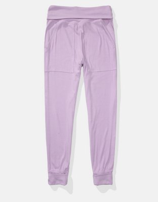 Aerie Real Soft® Jogger en punto elástico con cintura con pliegue