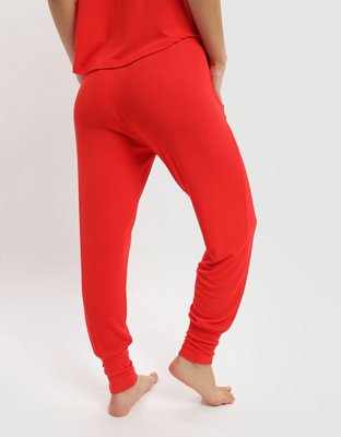 Aerie Real Soft® Jogger en punto elástico con cintura con pliegue