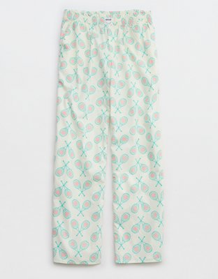 aerie, Pants & Jumpsuits, Aerie Blue Yellow Patchwork Wide Leg High Waist  Pajama Pants Size Medium Lounge