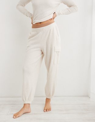 Aerie waffle jogging bottoms in charcoal grey