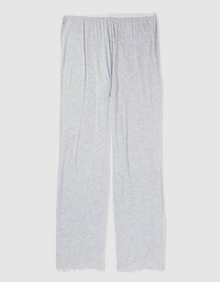 Aerie Real Soft® Ribbed Lace Trim Skater Pant