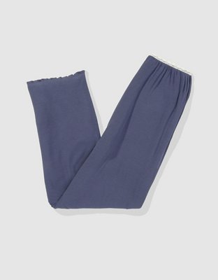 Aerie Real Soft® Ribbed Lace Trim Skater Pant