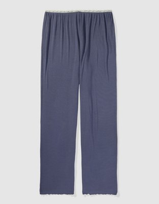 Aerie Real Soft® Ribbed Lace Trim Skater Pant