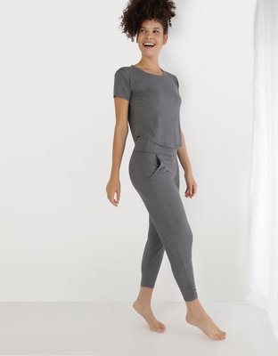 Aerie Real Soft Jogger en punto elastico con cintura con pliegue