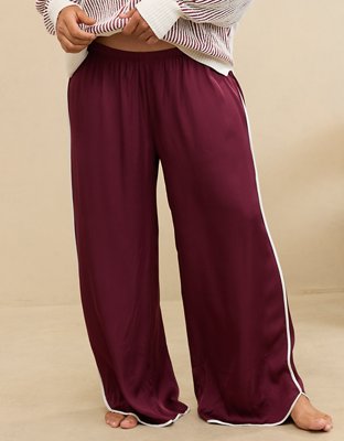 Aerie Off-Duty Satin Piping Trouser PJ