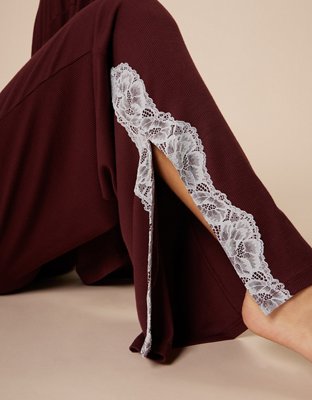 OVERSLEPT by Aerie Real Soft Ribbed Trouser PJ