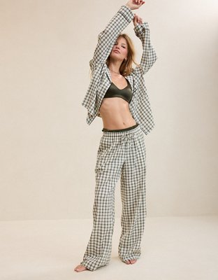 パンツ AOURE SHEER SUCKER SETUP PANTS (GRY-M) Aerie Seersucker Trouser Pant | Aerie