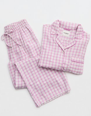 OVERSLEPT by Aerie Seersucker Trouser Pant