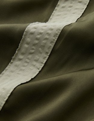 Пижамные брюки Liquid, атлас — Aerie, цвет: Оливковый — фото 6