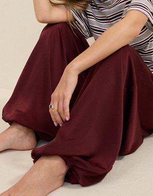 OVERSLEPT by Aerie Liquid Satin Balloon Pant