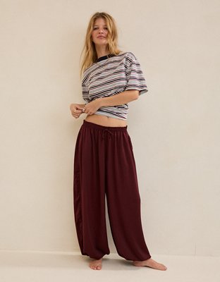 OVERSLEPT by Aerie Liquid Satin Balloon Pant | Aerie