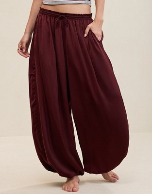 OVERSLEPT by Aerie Liquid Satin Balloon Pant