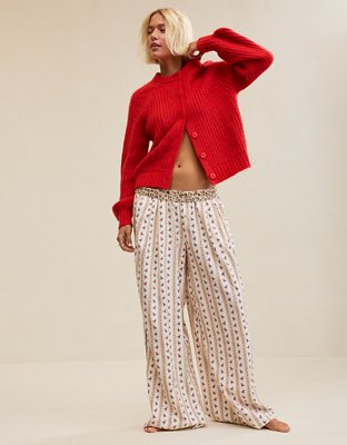 Aerie Checked Out Flannel Wide Leg Pant