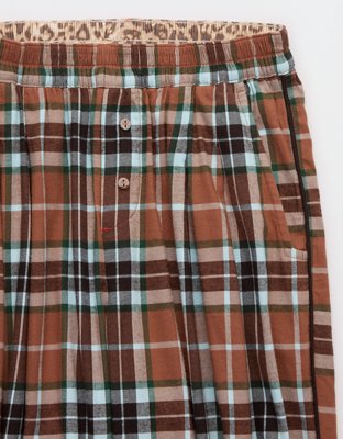 Aerie Checked Out Flannel Wide Leg Pant