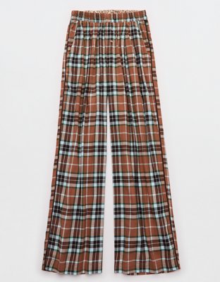Aerie Checked Out Flannel Wide Leg Pant