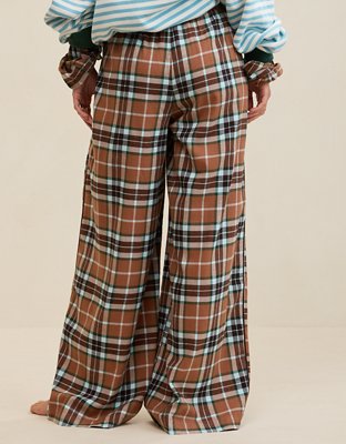 Aerie Checked Out Flannel Wide Leg Pant