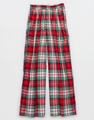 Aerie Checked Out Flannel Wide Leg Pant
