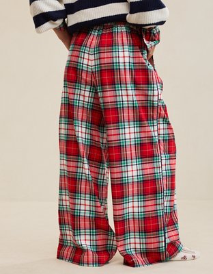 Aerie Checked Out Flannel Wide Leg Pant