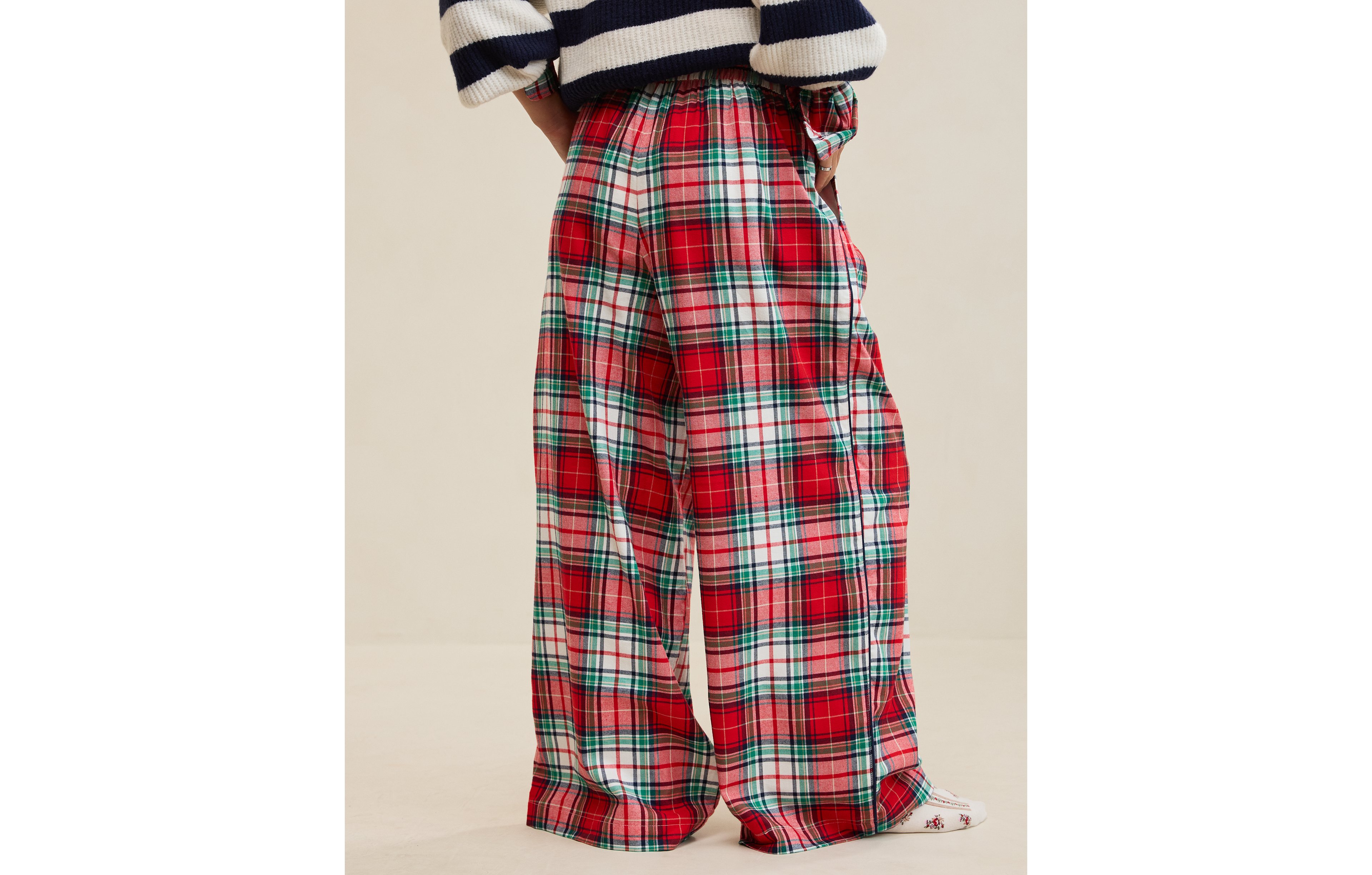 Aerie Checked Out Flannel Wide Leg Pant
