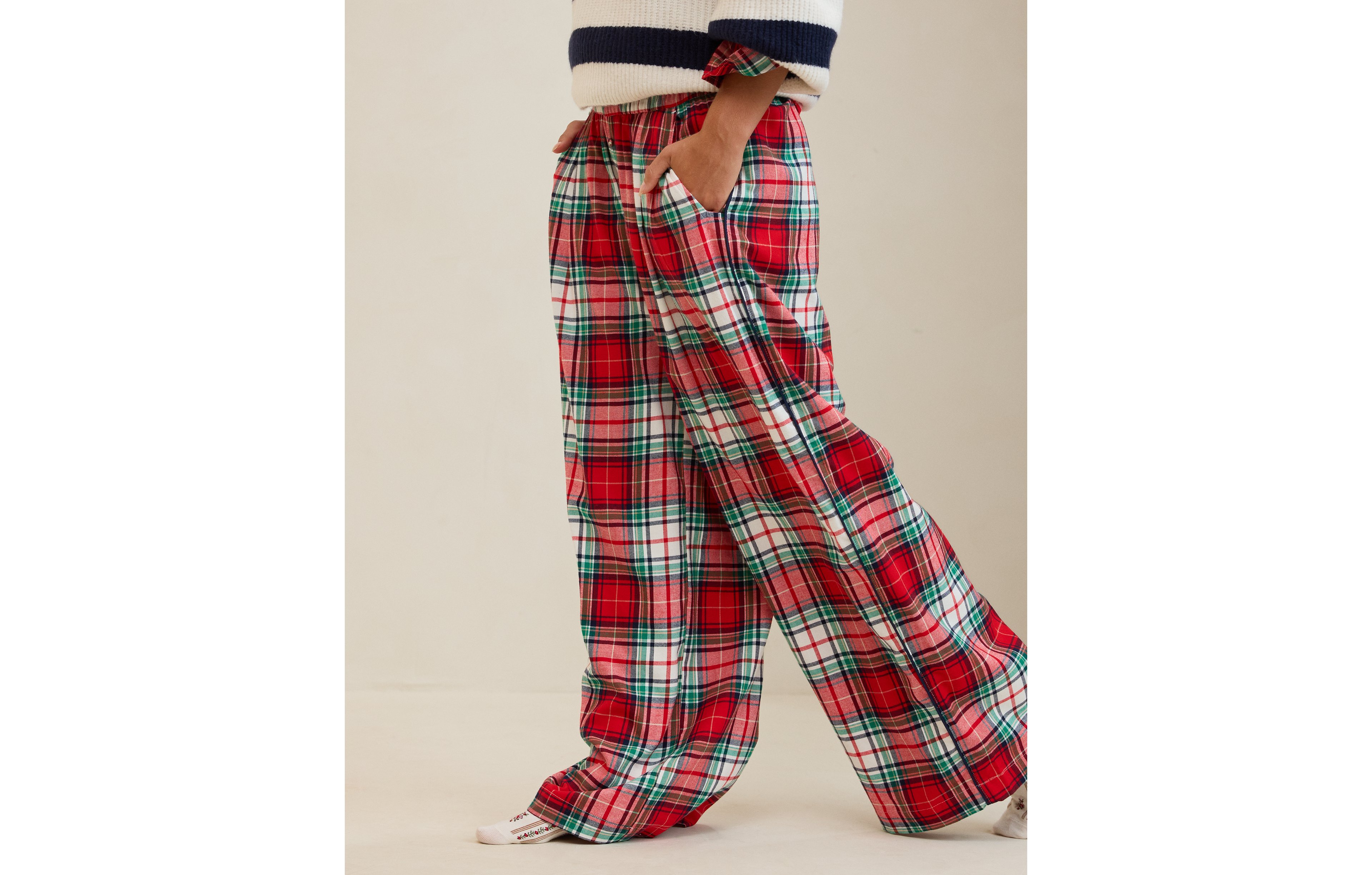 Aerie Checked Out Flannel Wide Leg Pant