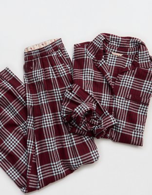 Aerie Checked Out Flannel Wide Leg Pant