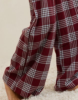 Aerie Checked Out Flannel Wide Leg Pant
