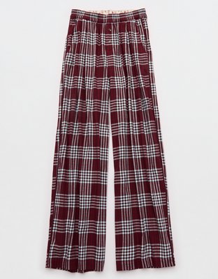 Aerie Checked Out Flannel Wide Leg Pant