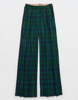 Aerie Checked Out Flannel Wide Leg Pant