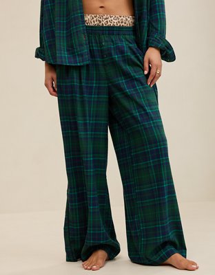 Aerie Checked Out Flannel Wide Leg Pant