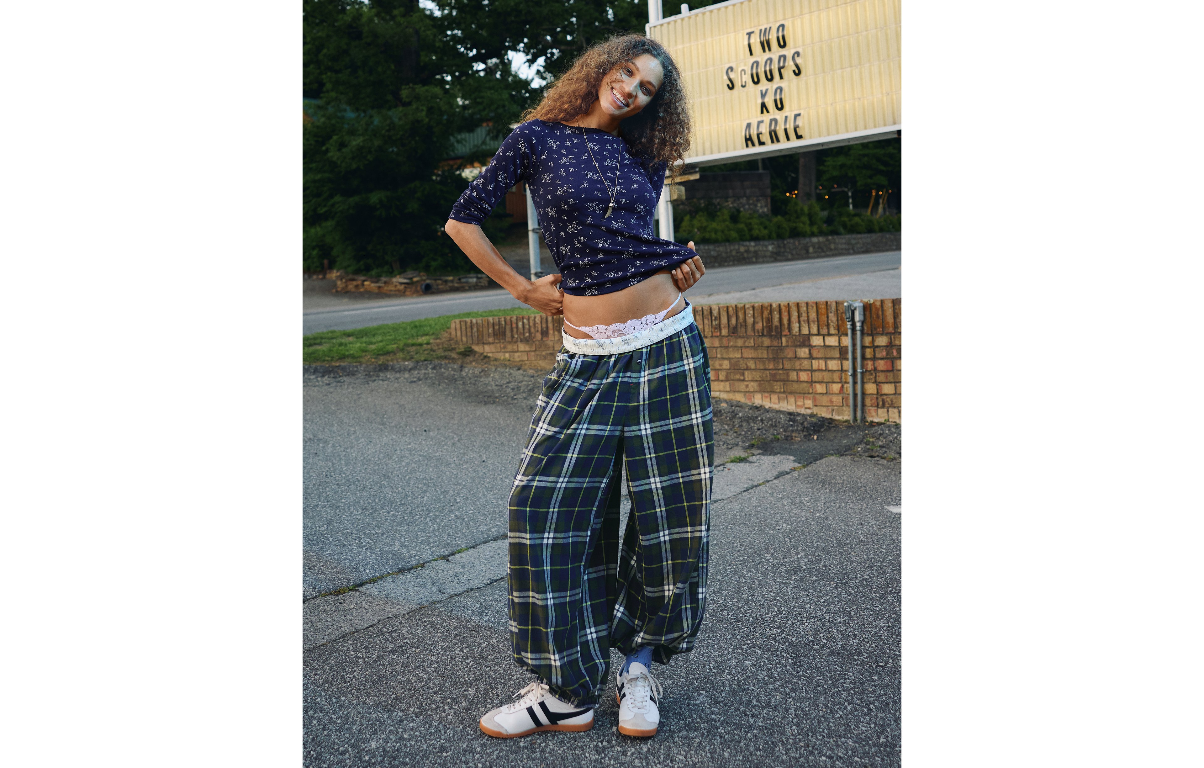 Aerie Flannel Balloon Pant