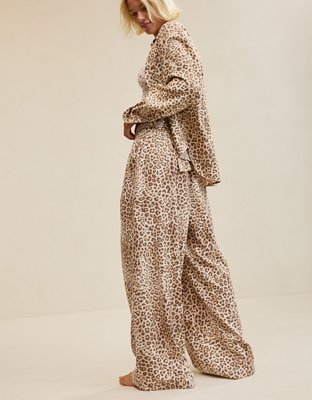 Aerie Checked Out Flannel Wide Leg Pant