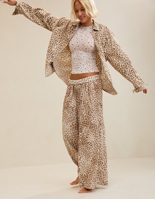 Aerie Checked Out Flannel Wide Leg Pant