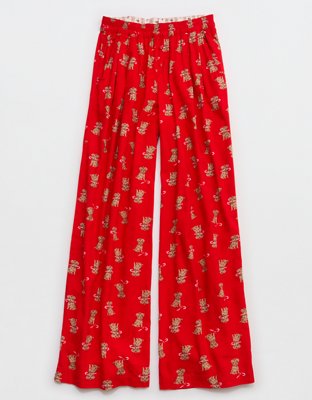 Aerie Checked Out Flannel Wide Leg Pant