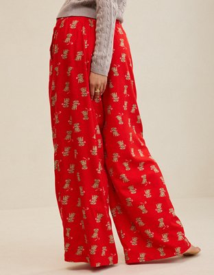 Aerie Checked Out Flannel Wide Leg Pant