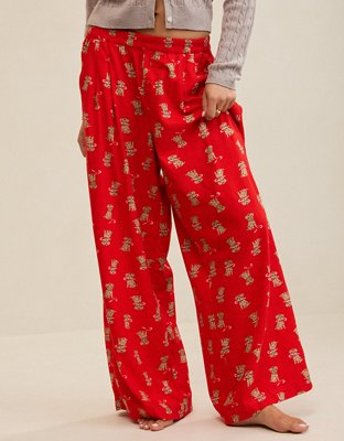 Aerie Checked Out Flannel Wide Leg Pant