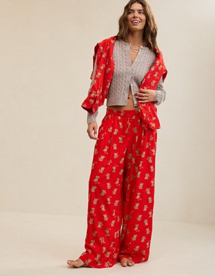 Aerie Checked Out Flannel Wide Leg Pant