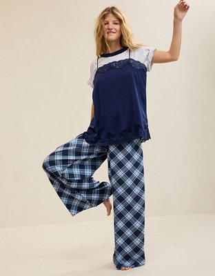 OVERSLEPT by Aerie Liquid Satin Wide Leg Pant