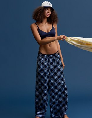 OVERSLEPT by Aerie Liquid Satin Wide Leg Pant | Aerie