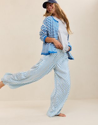 OVERSLEPT by Aerie Liquid Satin Wide Leg Pant